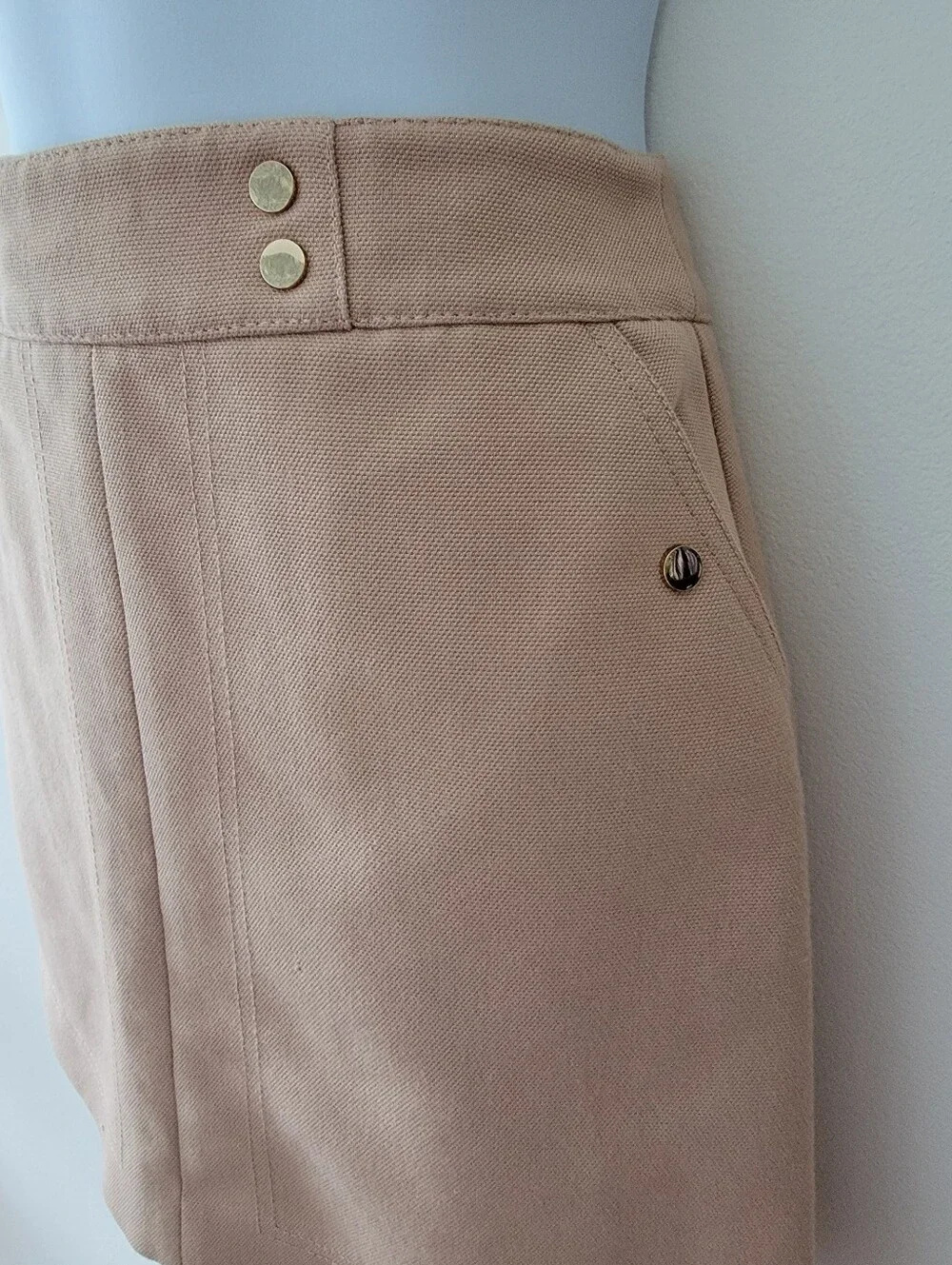 🍁 H&M Beige & Gold Mini Skirt Size 0